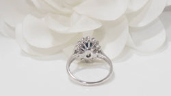 Bague en or blanc, saphir et diamants - Castafiore