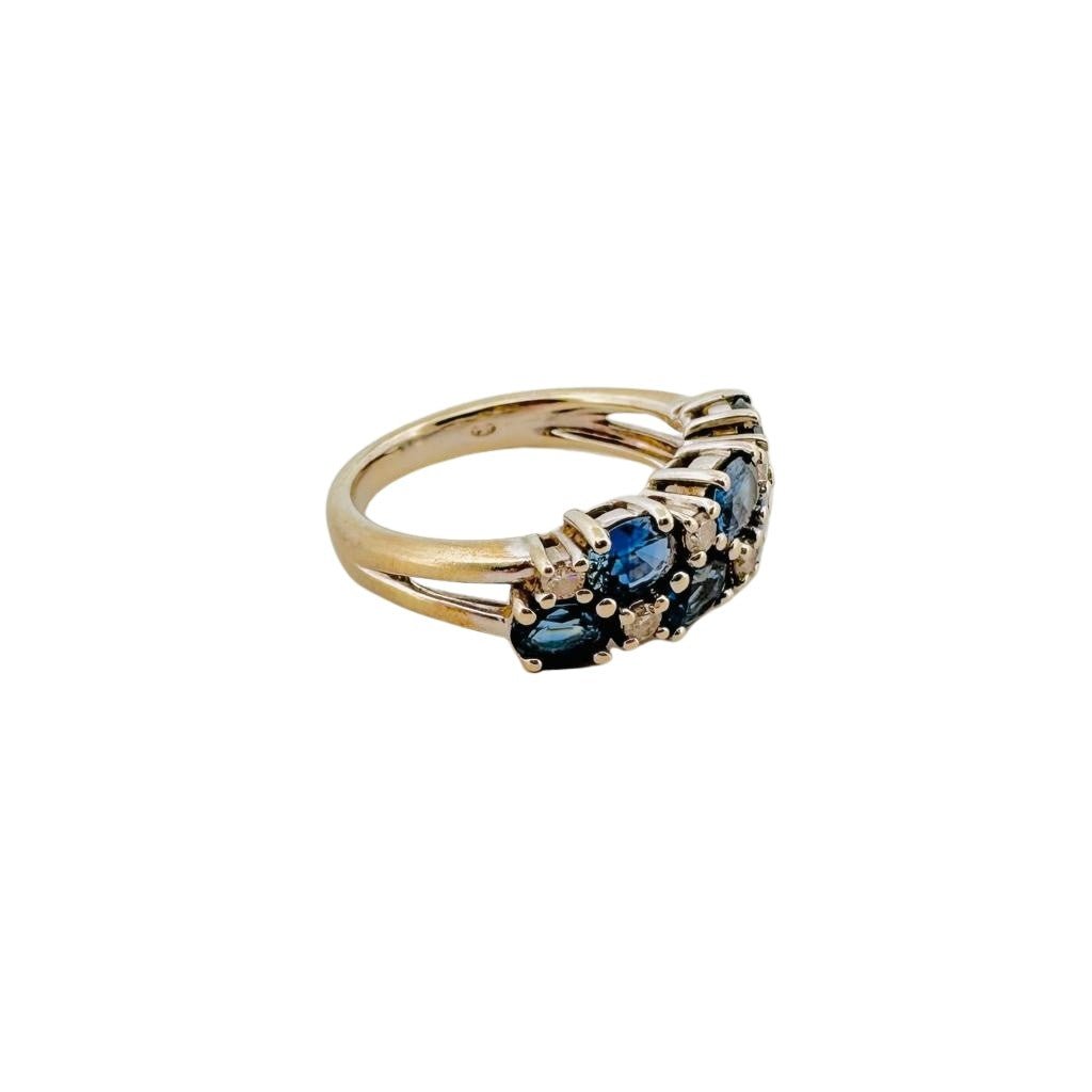 Bague en or blanc, saphirs et diamants - Castafiore