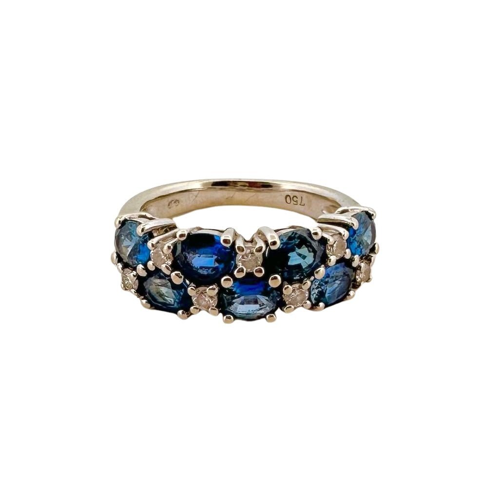 Bague en or blanc, saphirs et diamants - Castafiore