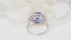 Bague en or blanc Tanzanite et diamants - Castafiore