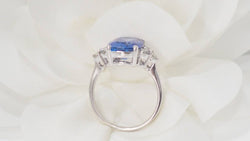 Bague en or blanc Tanzanite et diamants - Castafiore