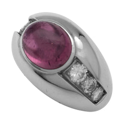 Bague en or blanc, tourmaline rose et diamants - Castafiore