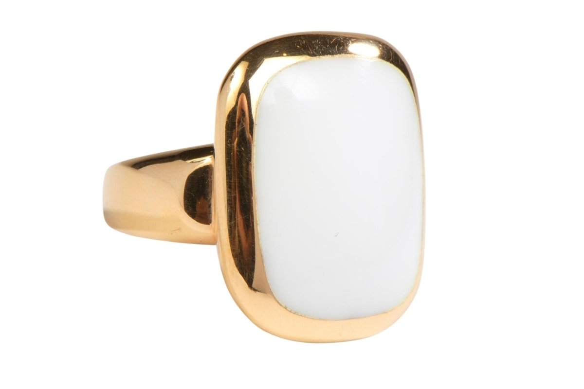 Bague en or jaune avec cabochon d'émail - Castafiore