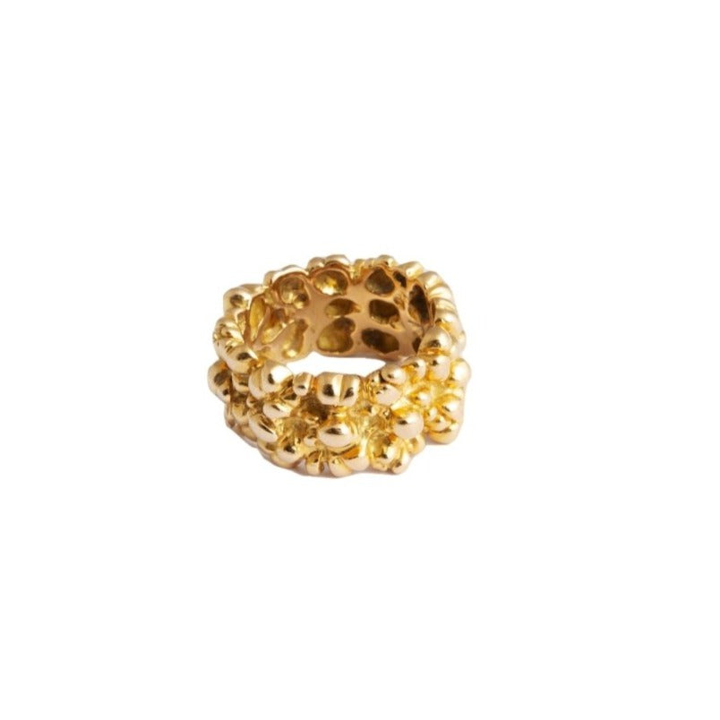 Bague en or jaune "Boules Rocaille" - Castafiore