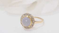 Bague en or jaune Calcédoine et diamants - Castafiore