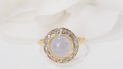 Bague en or jaune Calcédoine et diamants - Castafiore