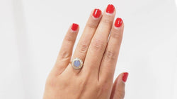 Bague en or jaune Calcédoine et diamants - Castafiore