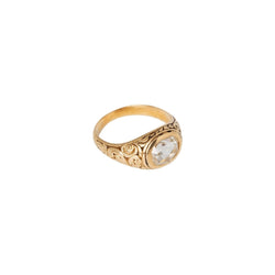 Bague en or jaune ciselé et diamant - Castafiore