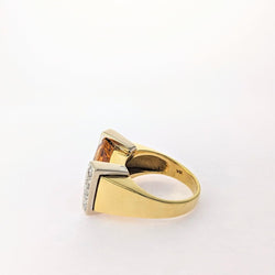 Bague en or jaune Diamants et citrine - Castafiore