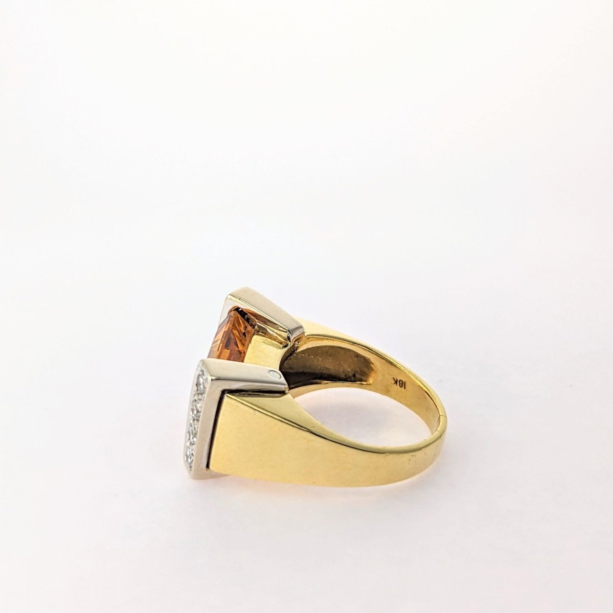 Bague en or jaune Diamants et citrine - Castafiore