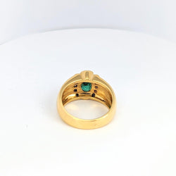 Bague en or jaune diamants et émeraude - Castafiore