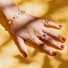 Bague en or jaune, diamants et lapis lazuli - Castafiore