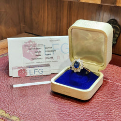 BAGUE EN OR JAUNE DIAMANTS ET SAPHIR - Castafiore