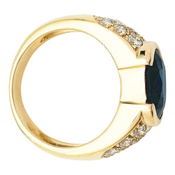 Bague en or jaune, diamants et saphir - Castafiore