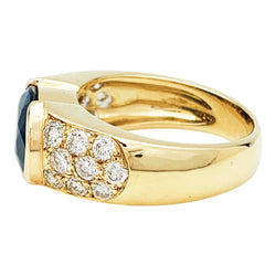 Bague en or jaune, diamants et saphir - Castafiore