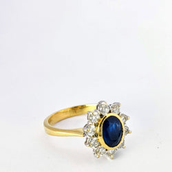 BAGUE EN OR JAUNE DIAMANTS ET SAPHIR - Castafiore