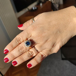 BAGUE EN OR JAUNE DIAMANTS ET SAPHIR - Castafiore