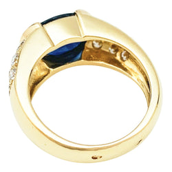 Bague en or jaune, diamants et saphir - Castafiore