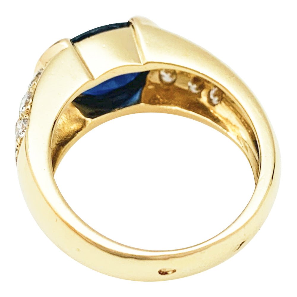 Bague en or jaune, diamants et saphir - Castafiore