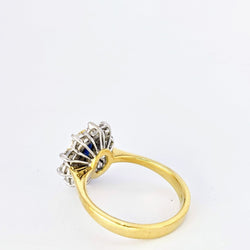 BAGUE EN OR JAUNE DIAMANTS ET SAPHIR - Castafiore