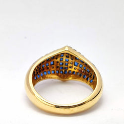 Bague en or jaune diamants et saphirs - Castafiore