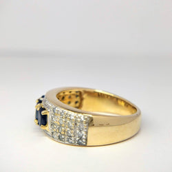 BAGUE EN OR JAUNE DIAMANTS ET SAPHIRS - Castafiore