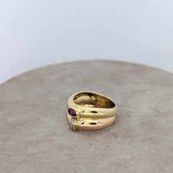 Bague en or jaune diamants et tourmaline - Castafiore