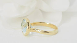 Bague en or jaune et aigue marine - Castafiore