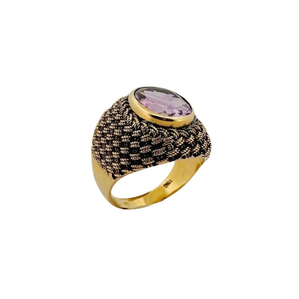 Bague en or jaune et améthyste - Castafiore