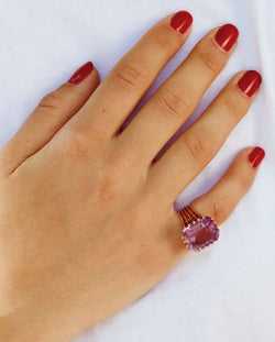 Bague en or jaune et améthyste - Castafiore