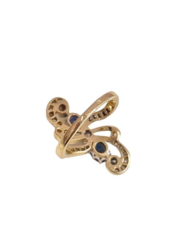 Bague en or jaune et blanc, saphirs et diamants - Castafiore