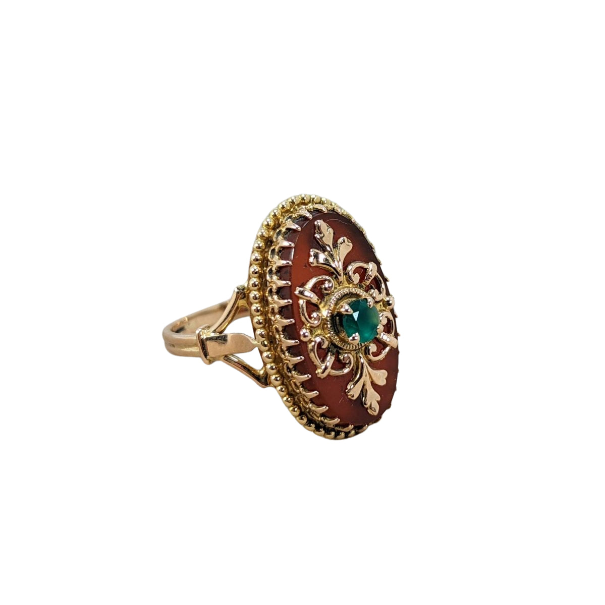 Bague en or jaune et calcédoine - Castafiore