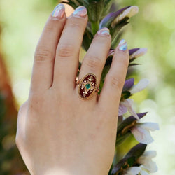 Bague en or jaune et calcédoine - Castafiore