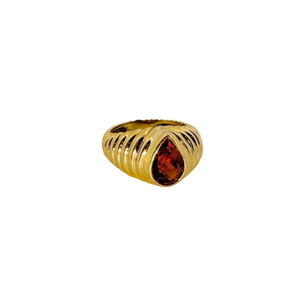 Bague en or jaune et citrine - Castafiore
