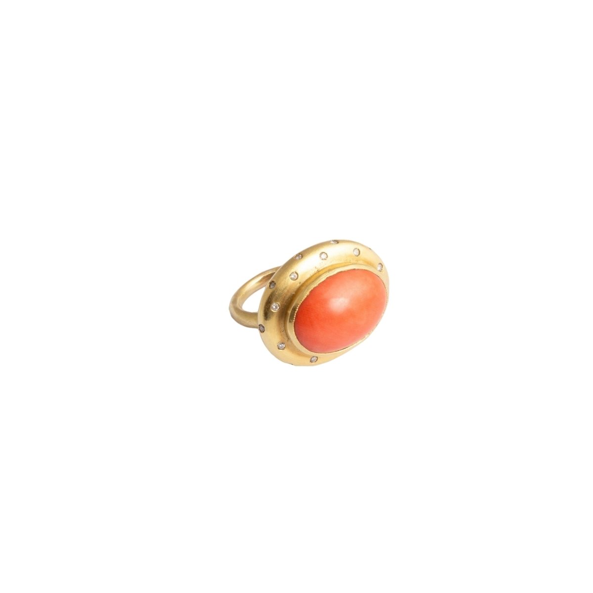 Bague en or jaune et corail - Castafiore