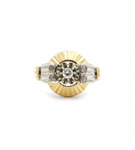 Bague en or jaune et diamant - Castafiore