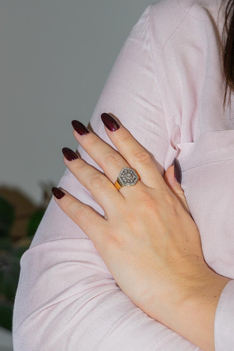 Bague en or jaune et diamants - Castafiore