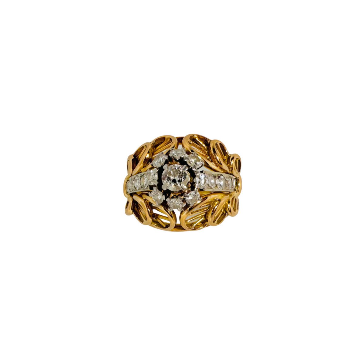 Bague en or jaune et diamants - Castafiore