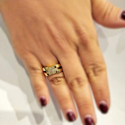 BAGUE EN OR JAUNE ET DIAMANTS - Castafiore