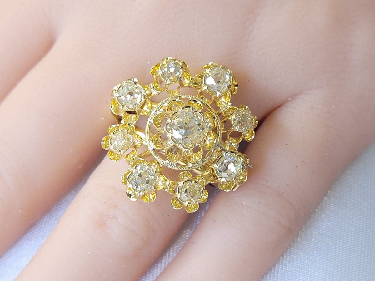 Bague en or jaune et diamants - Castafiore