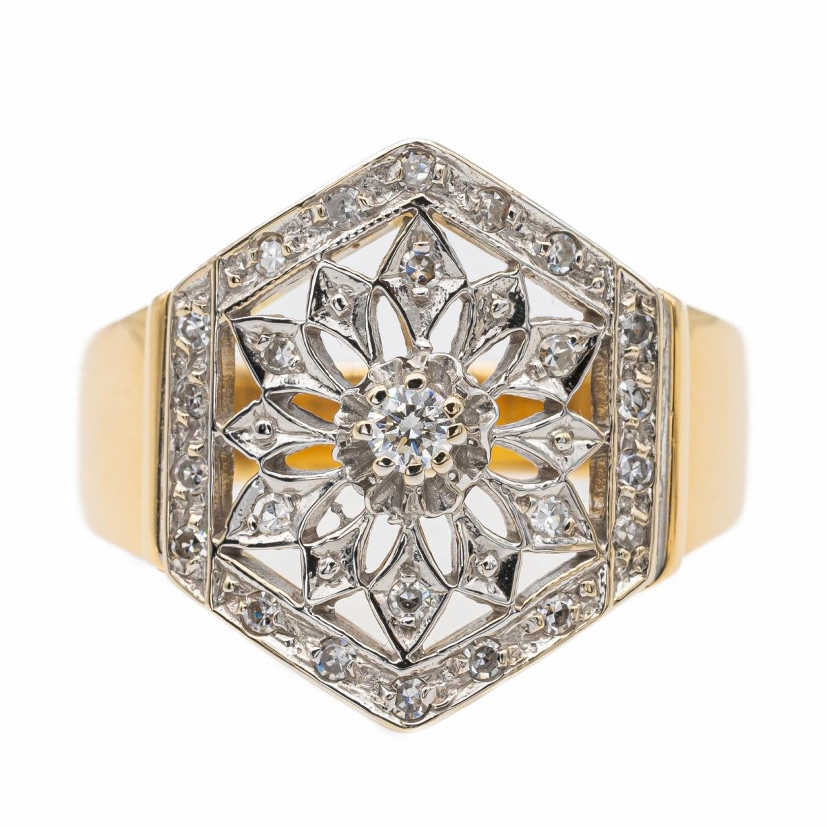 Bague en or jaune et diamants - Castafiore