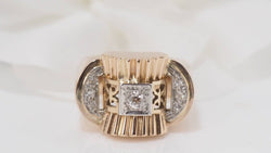 Bague en or jaune et diamants - Castafiore