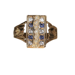 Bague en or jaune et en perles et pierres - Castafiore