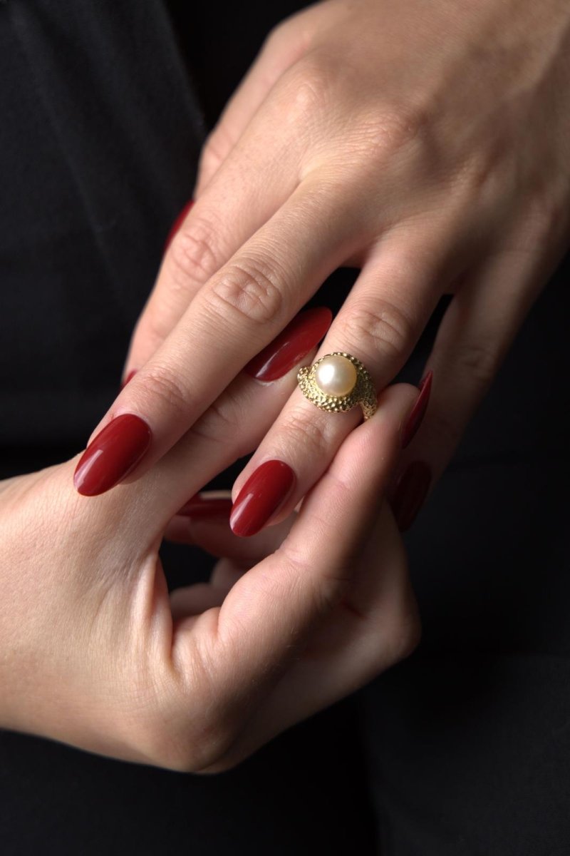 Bague en or jaune et perle - Castafiore