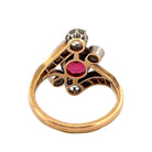 Bague en or jaune et pierre en verre rose, et diamants - Castafiore