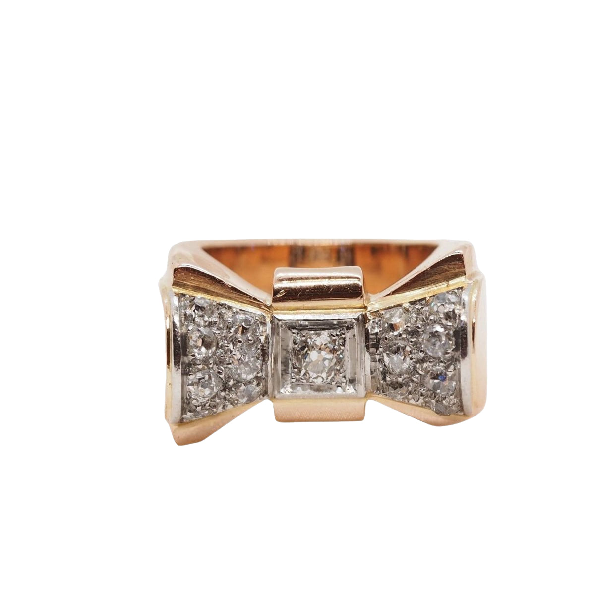 Bague en or jaune et platine, diamants - Castafiore