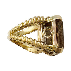 Bague en or jaune et quartz cheveux d'ange - Castafiore