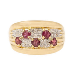 Bague en or jaune et rubis - Castafiore