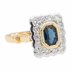 Bague en or jaune et saphir - Castafiore