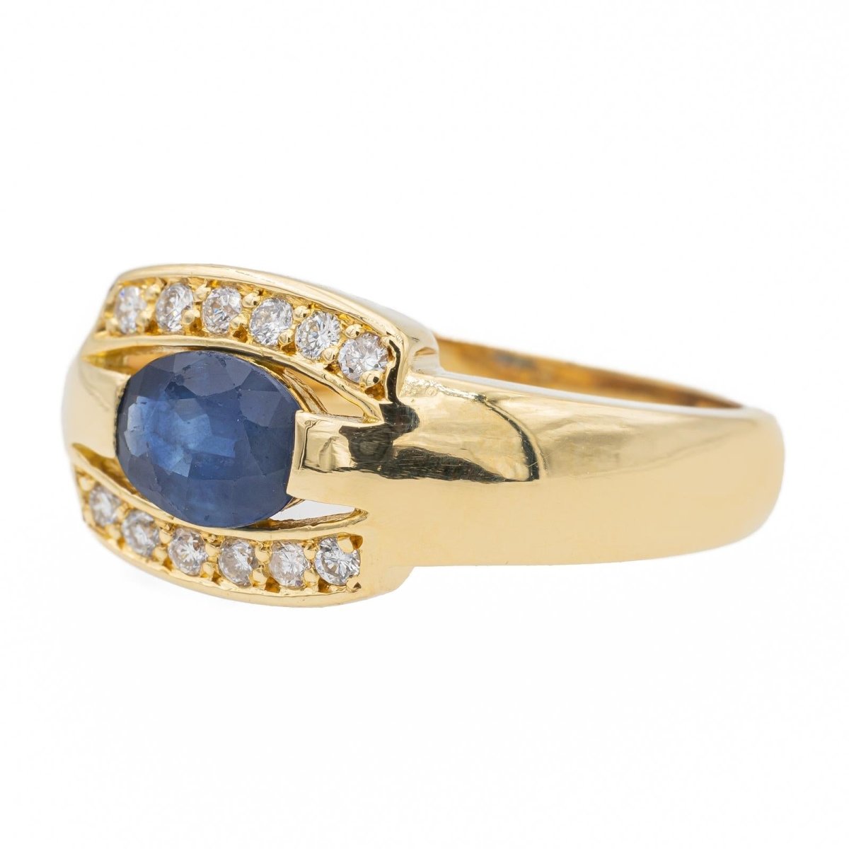 Bague en or jaune et saphir - Castafiore